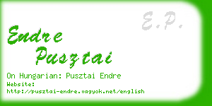 endre pusztai business card